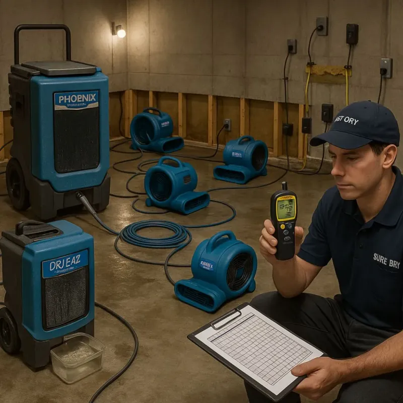 Structural Drying and Dehumidification process in Portsmouth, NH